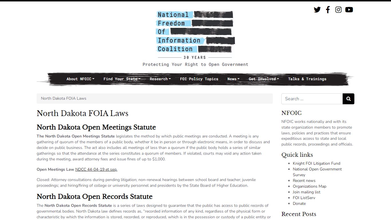 North Dakota FOIA Laws – National Freedom of Information ...