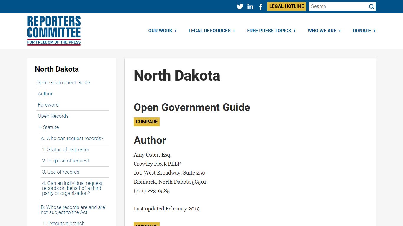 Open Government Guide North Dakota - Reporters Committee